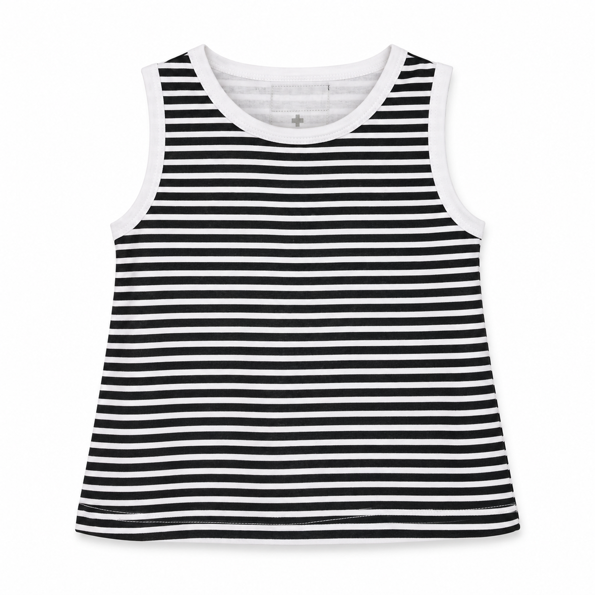 B+W Stripes, solo studio front view on white.