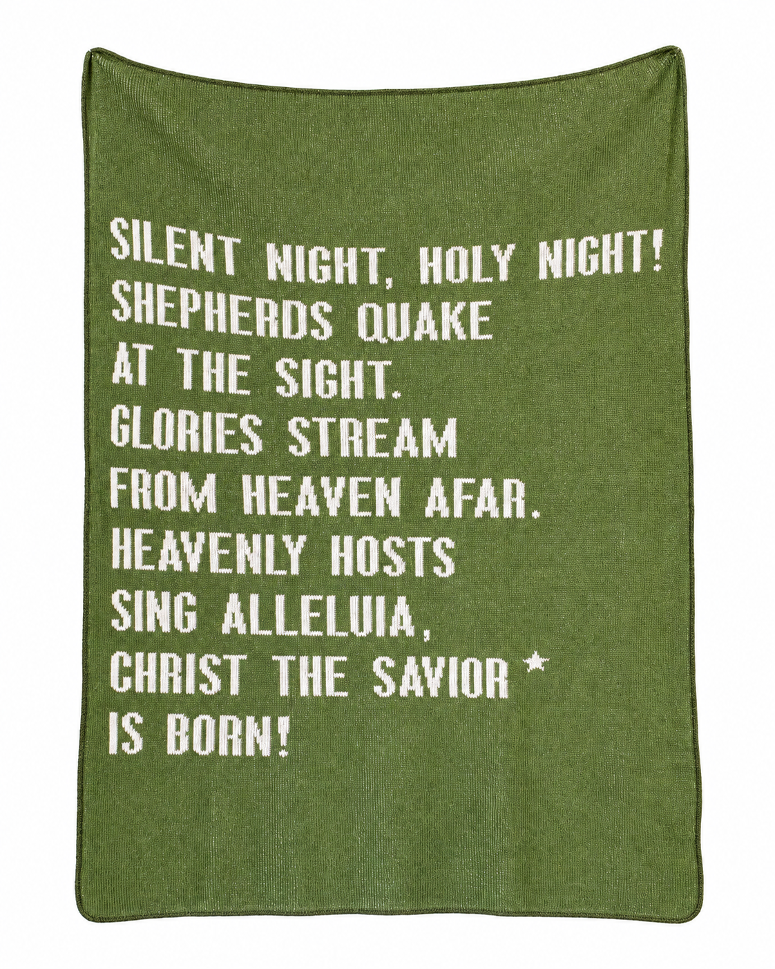 Silent Night Recycled Cotton Throw Blanket — full blanket design on white