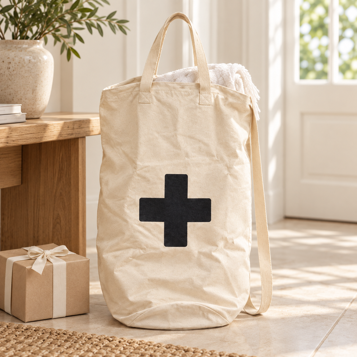 Modern Burlap single cross cotton canvas bag