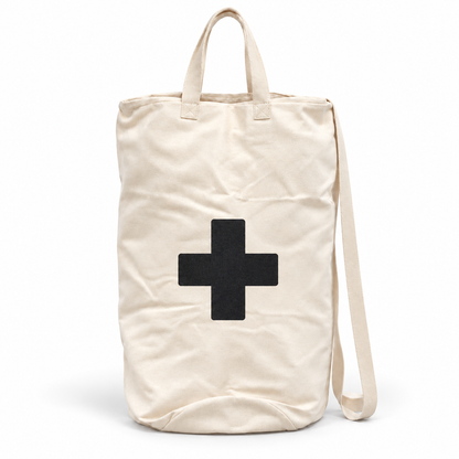 single cross canvas bag on white