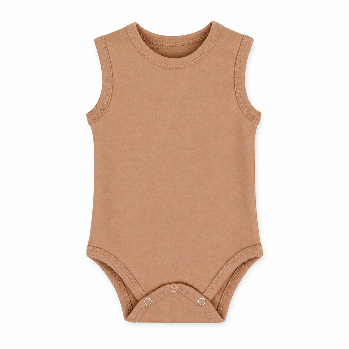 Organic Baby Tank Bodysuit in Ginger, front studio product photograph on white.