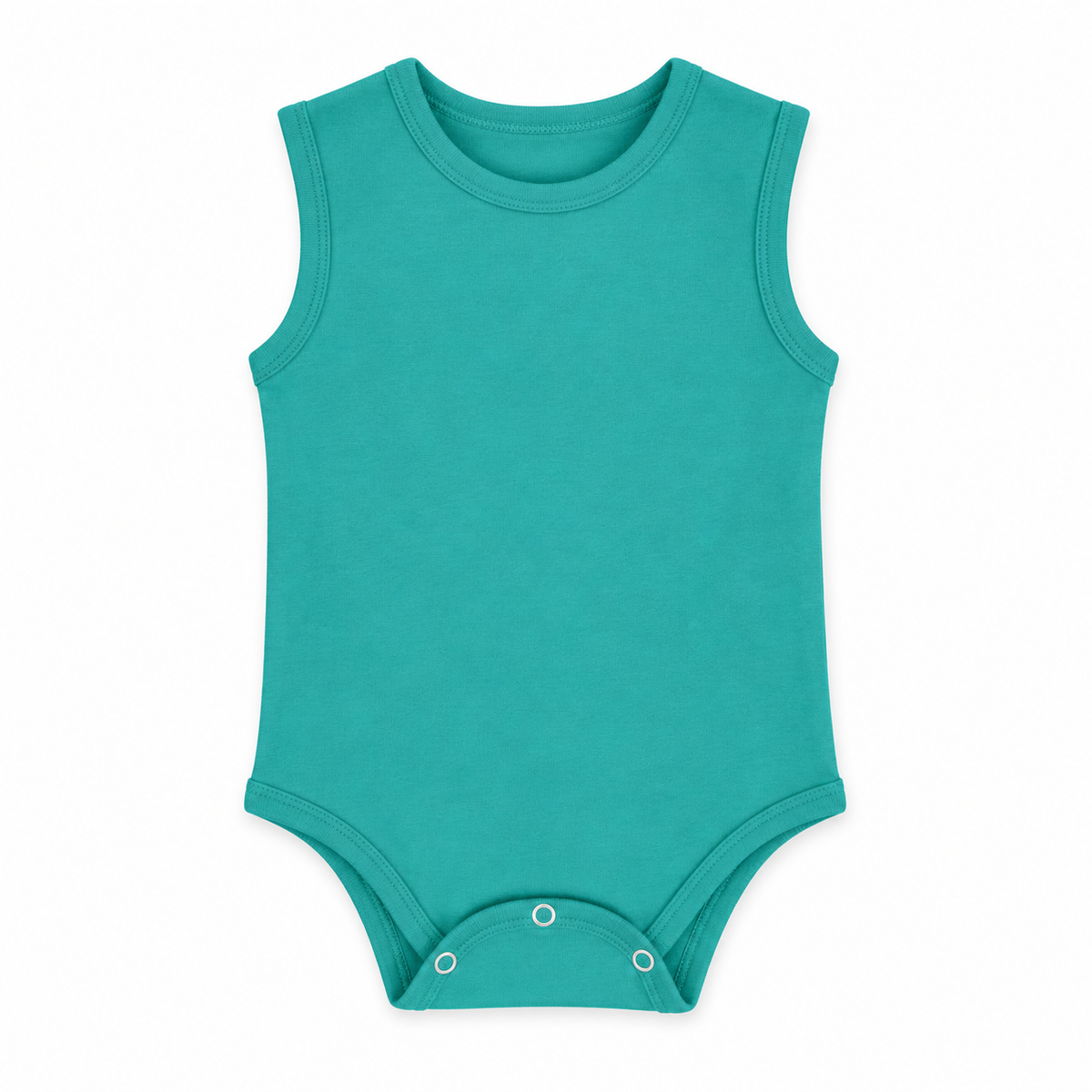 Organic Baby Tank Bodysuit in Arcadia, front studio product photograph on white.