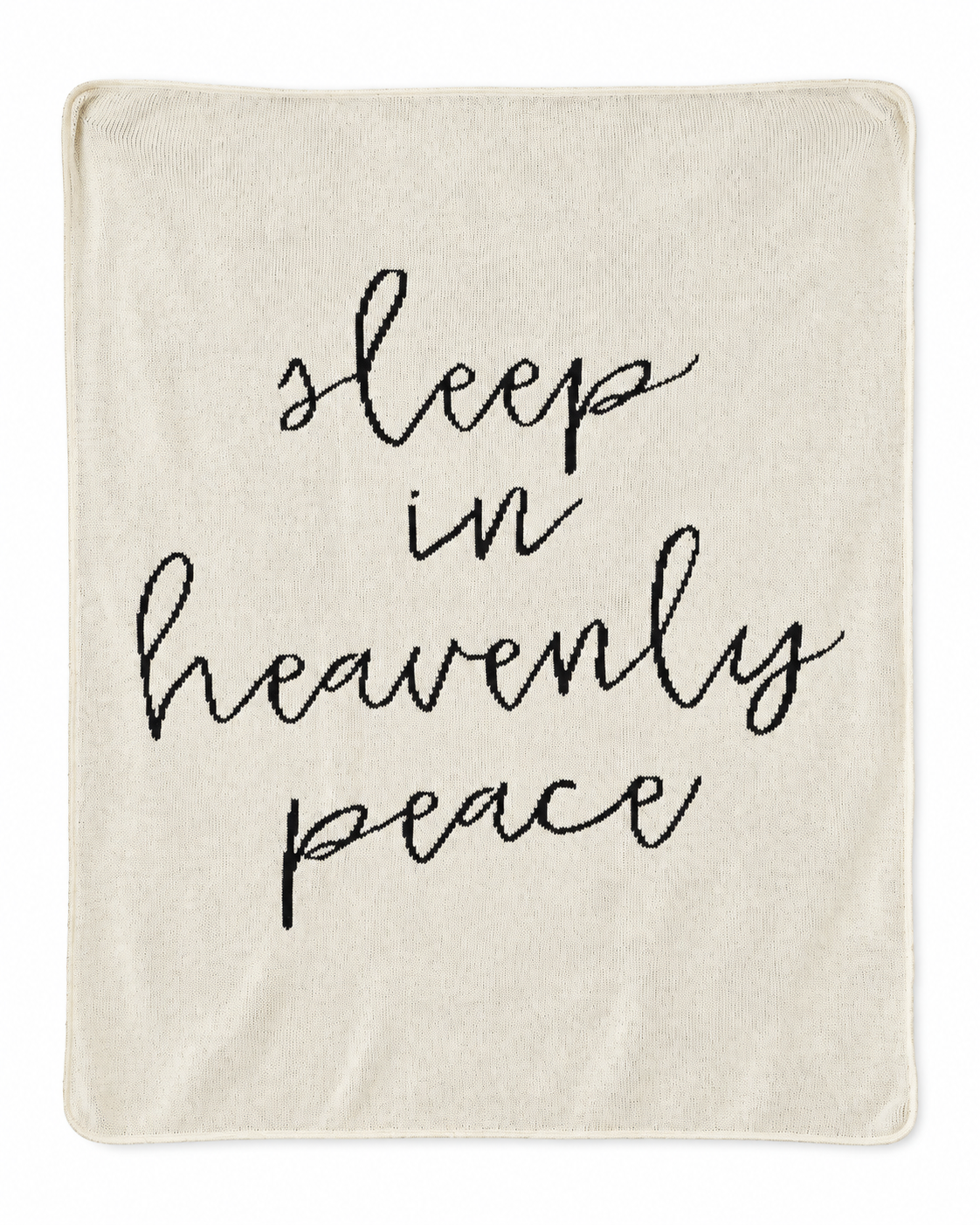 Sleep in Heavenly Peace Recycled Cotton Throw Blanket — full blanket design on white