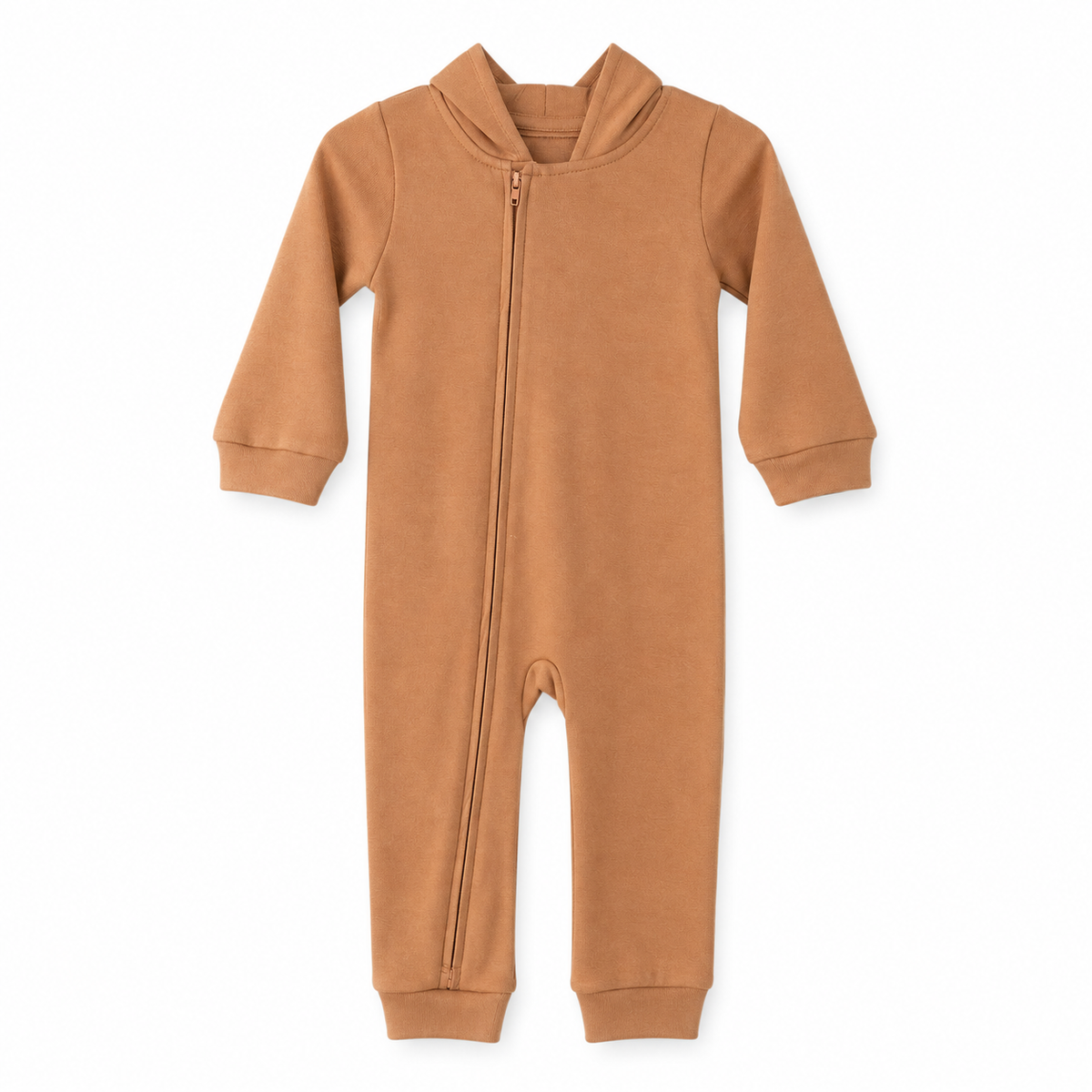 Ginger hooded zip coverall — front studio view