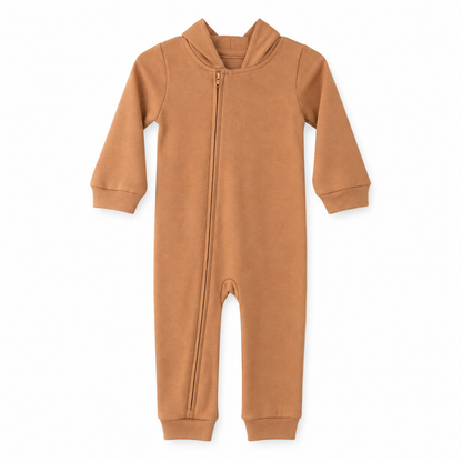 Ginger hooded zip coverall — front studio view