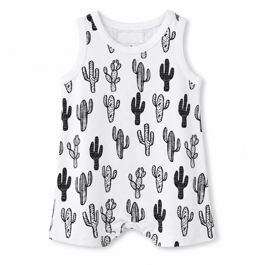 Modern Burlap tank cactus, full front studio view