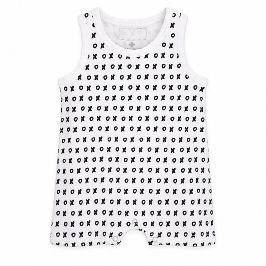 Modern Burlap tank xo, full front studio view