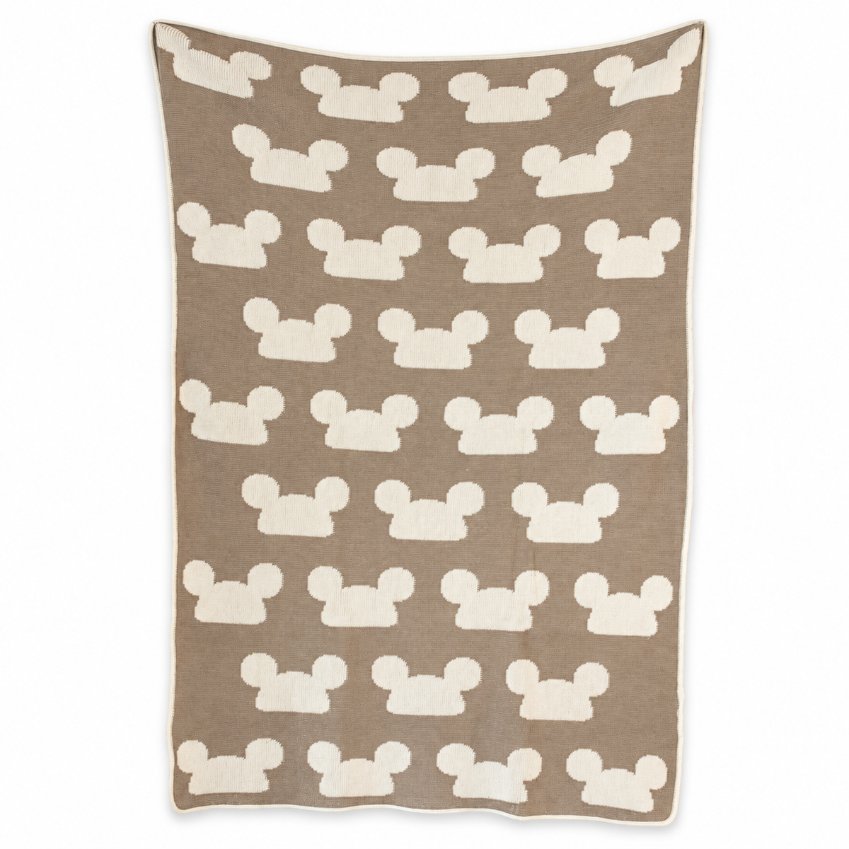 One of a Kind Recycled Cotton Blend Knit Throws — Modern Mouse Taupe 30X40, studio design reference on white. Individual sample condition may vary.