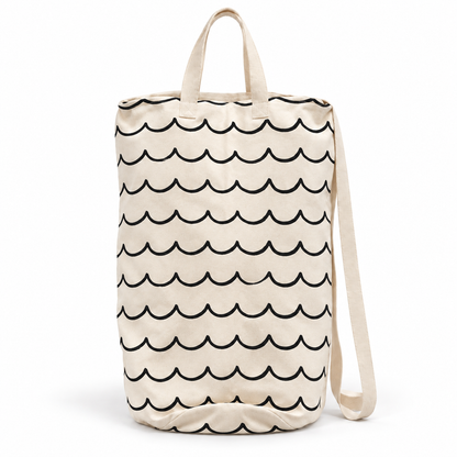 waves canvas bag on white