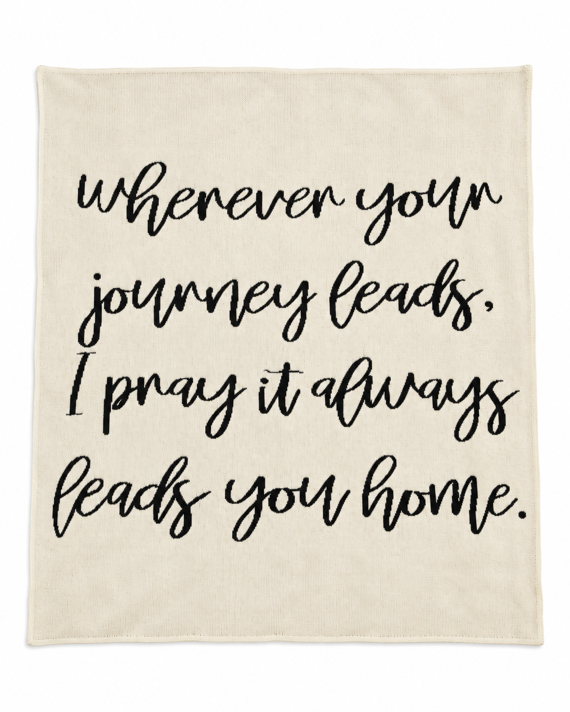 Wherever Your Journey Recycled Cotton Throw Blanket — full blanket design on white