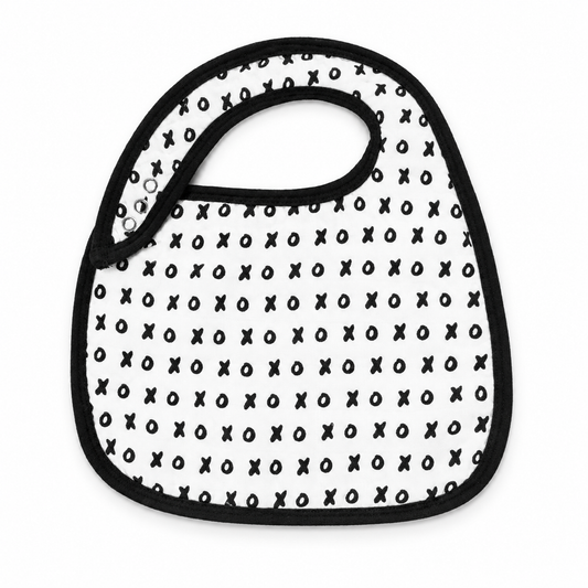 XO organic muslin bib from Modern Burlap, front studio view on white.