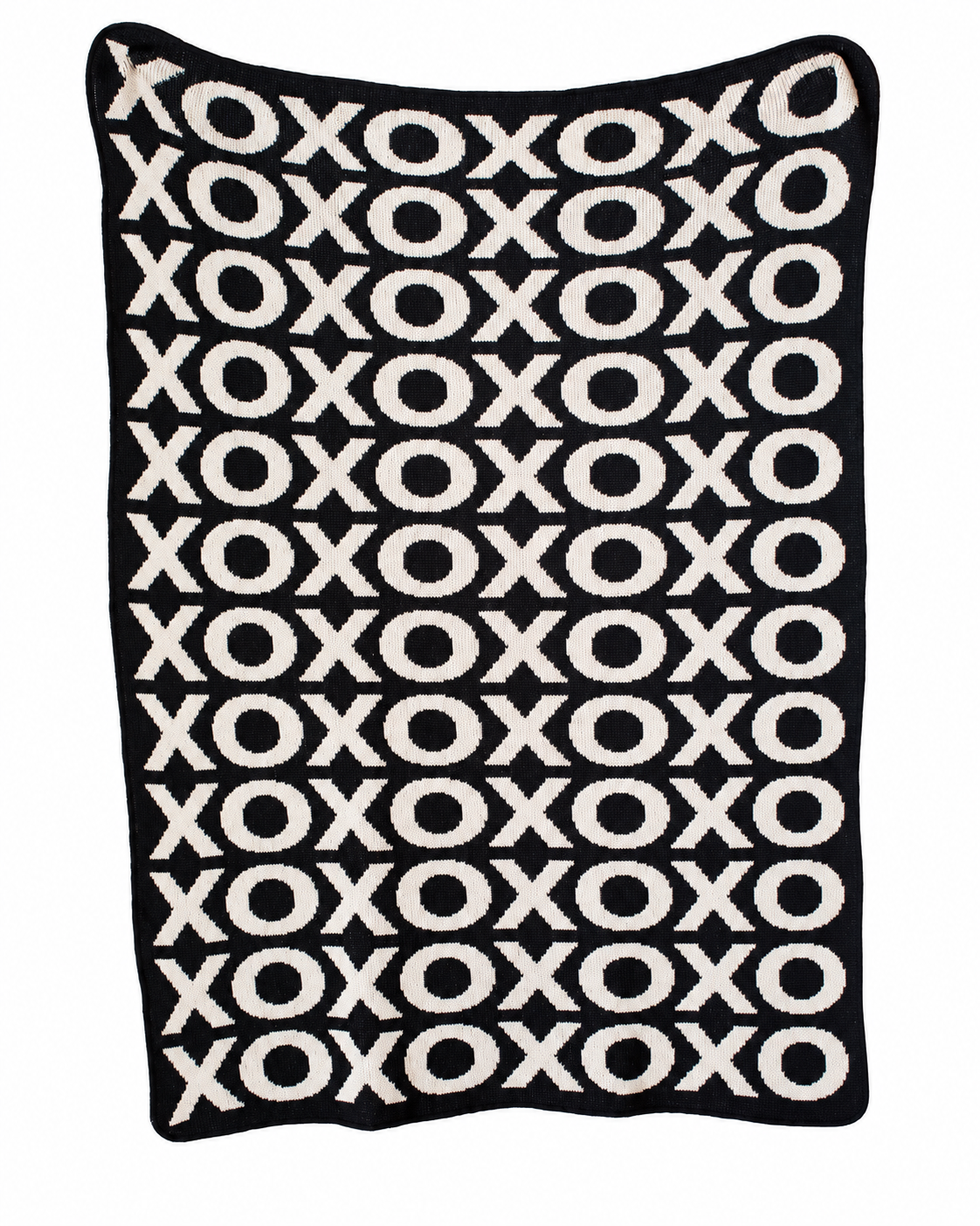 XO Recycled Cotton Throw Blanket | Expanded Color Collection — full blanket design on white