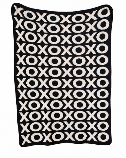 XO Recycled Cotton Throw Blanket | Expanded Color Collection — full blanket design on white