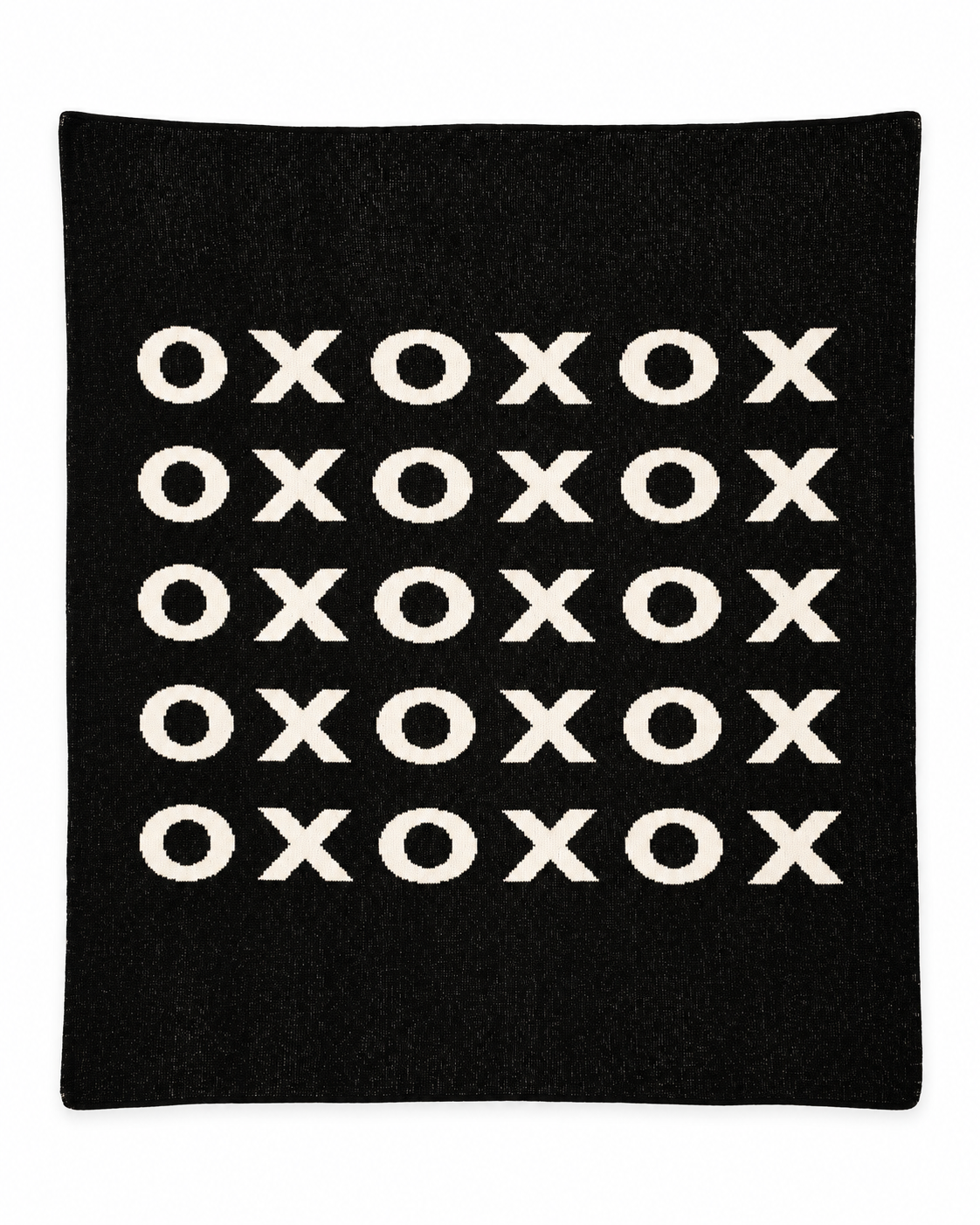 XO Recycled Cotton Throw Blanket — full blanket design on white
