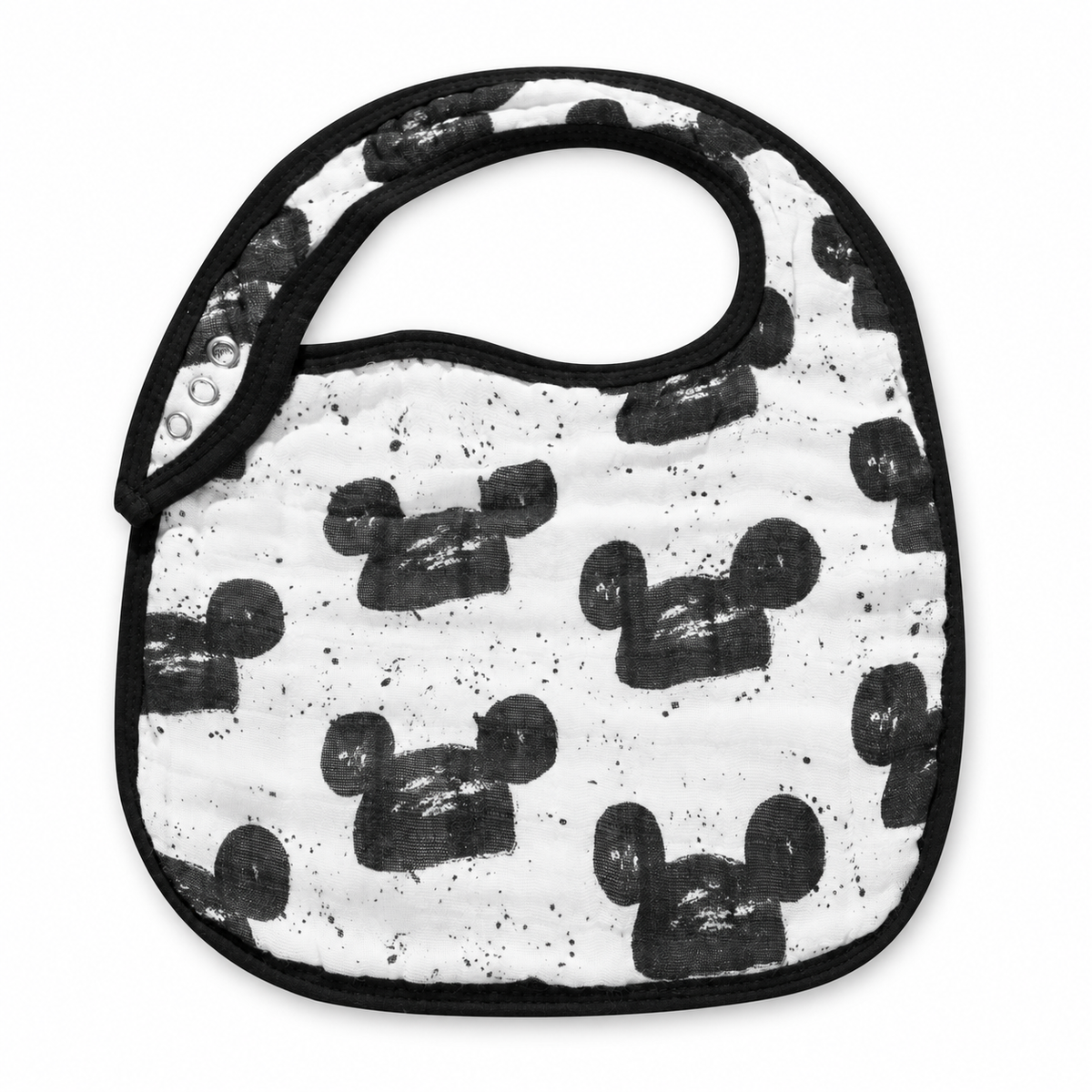 Modern Mouse organic muslin bib from Modern Burlap, front studio view on white.