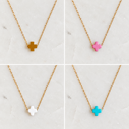 So Very Blessed cross necklaces in Gold, Pink, White and Blue. Sold separately.