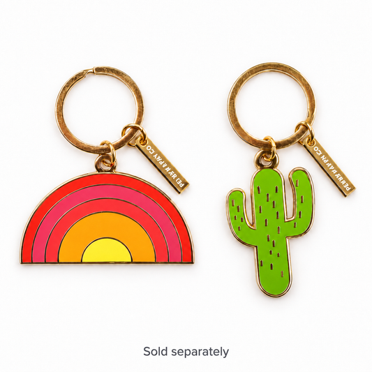 Enamel Keychain | Sunrise + Cactus | The Penny Paper Co. — Sold separately