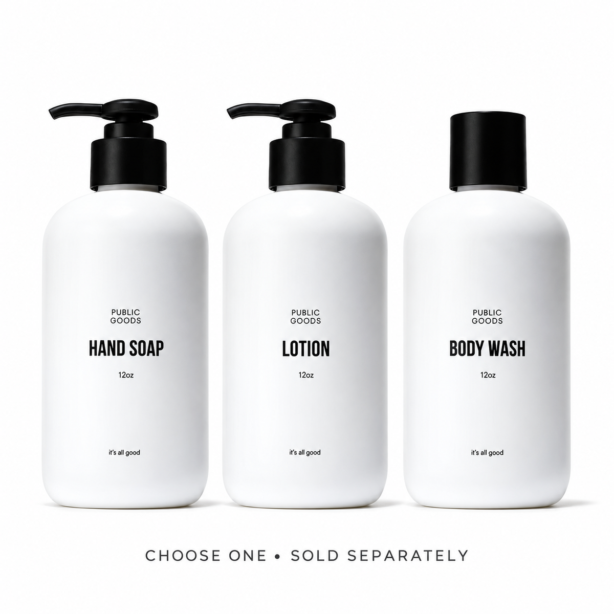 Public Goods Hand Soap, Lotion and Body Wash, 12 oz each. Choose one; sold separately.