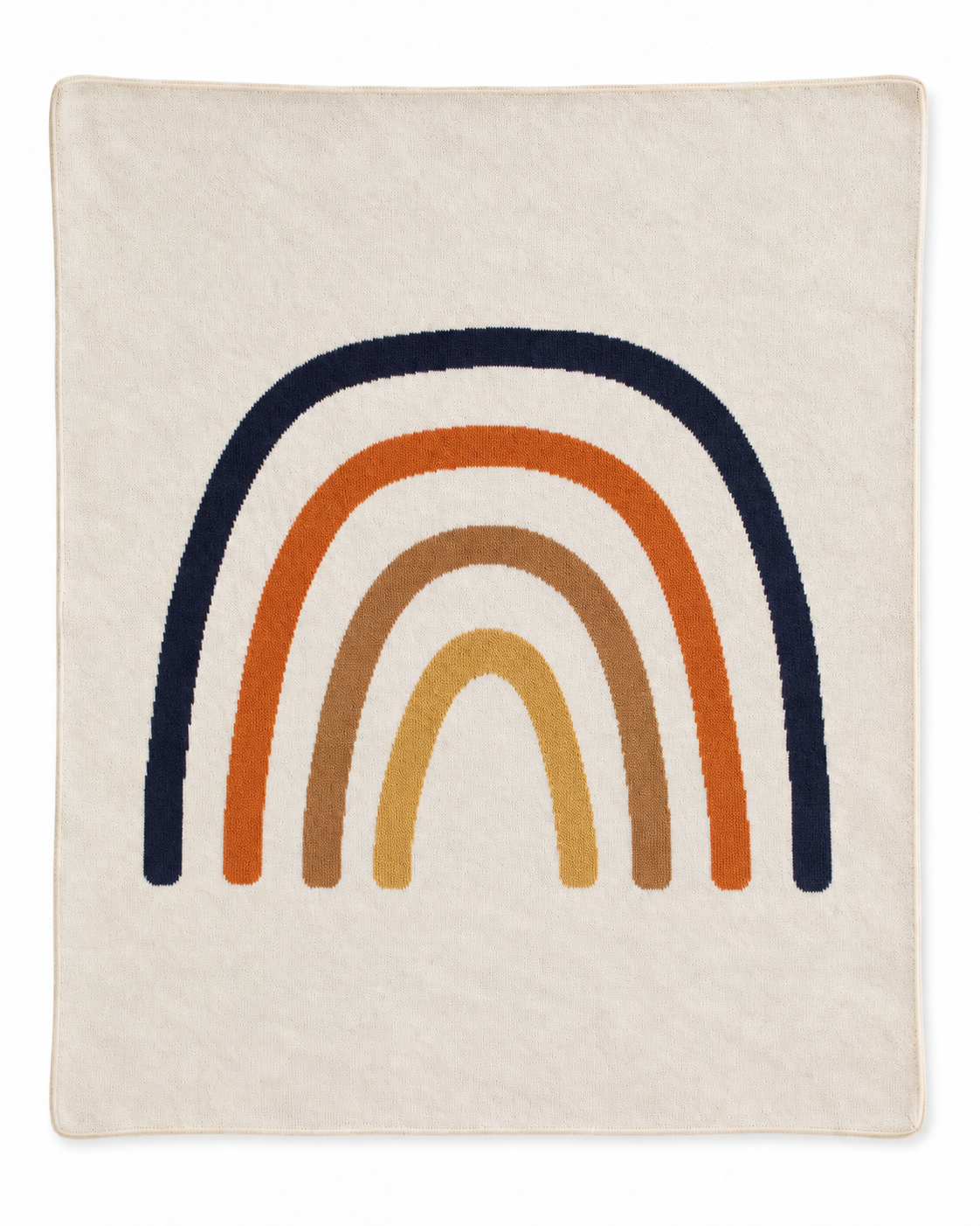 Rainbow recycled cotton blanket — Navy studio flat lay