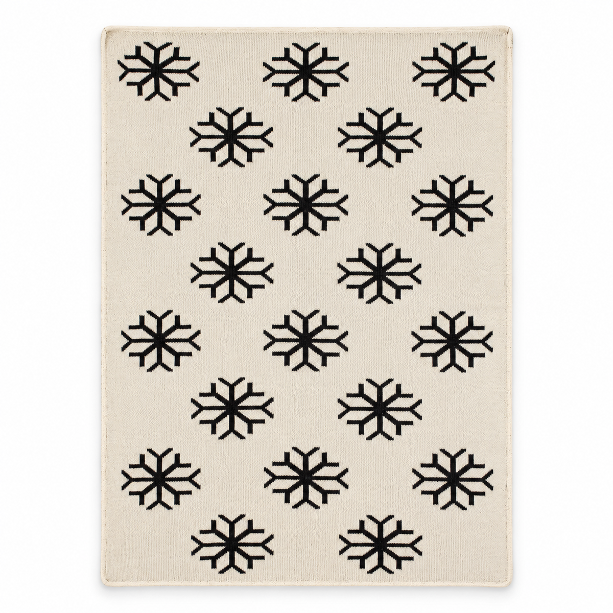 Snowflake Recycled Cotton Throw Blanket, full-front studio view on white.
