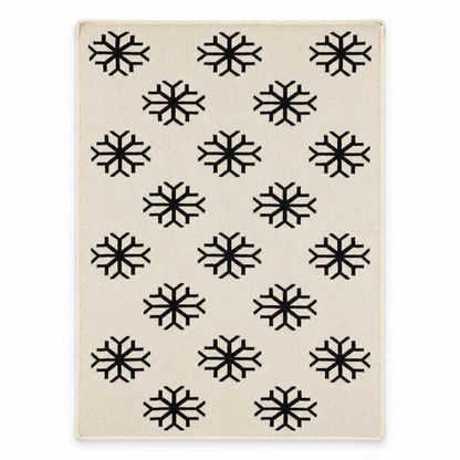Snowflake Recycled Cotton Throw Blanket, full-front studio view on white.