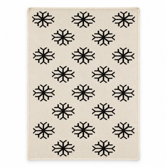 Snowflake Recycled Cotton Throw Blanket, full-front studio view on white.