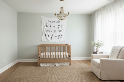Psalm 91:4 Scripture Swaddle + Wall Art | GOTS Certified Organic Cotton Muslin