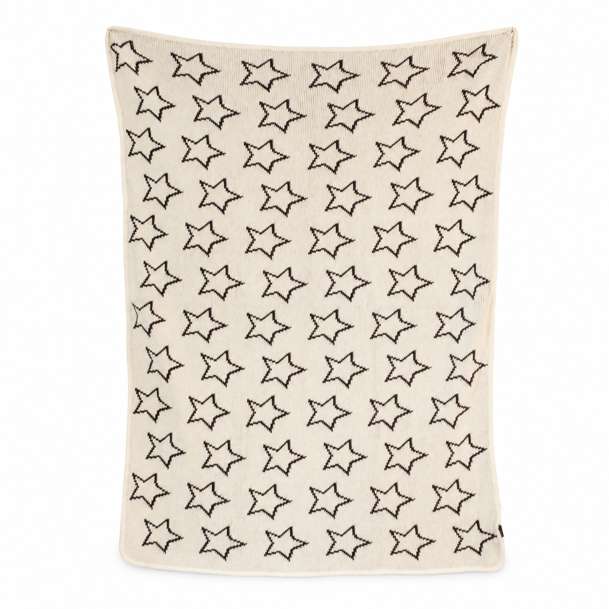Stars Recycled Cotton Throw Blanket — full blanket on a white studio background.