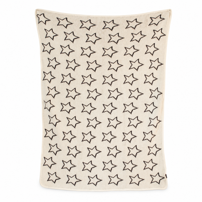 Stars Recycled Cotton Throw Blanket — full blanket on a white studio background.