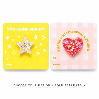 Both Taylor Elliott pin card designs. Choose your design; sold separately.