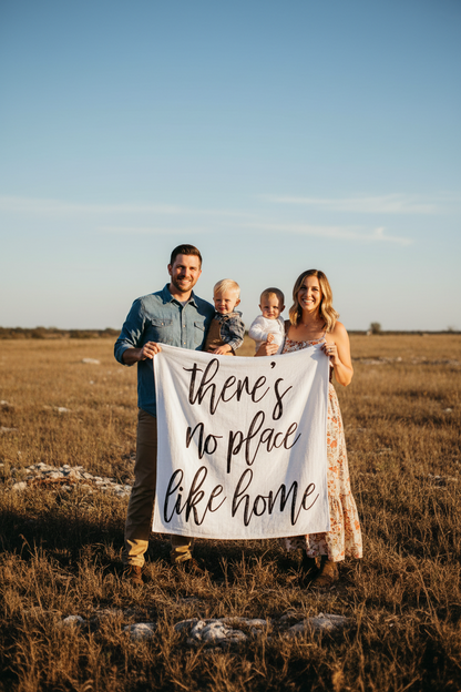 There's No Place Like Home Organic Swaddle + Wall Art | GOTS Certified Organic Cotton Muslin