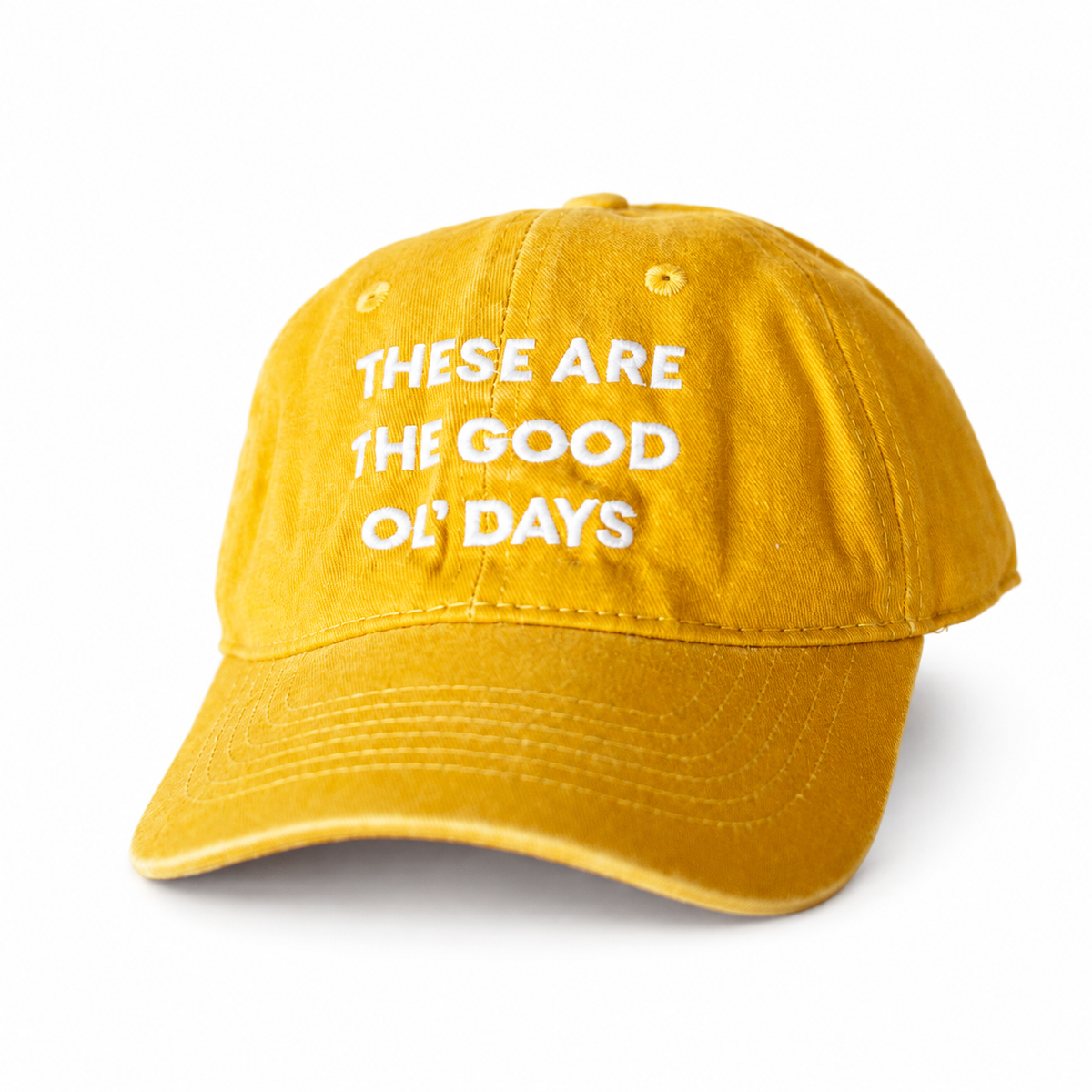 These Are the Good Ol' Days Baseball Cap | Child Size | Modern Burlap — individual cap on white.