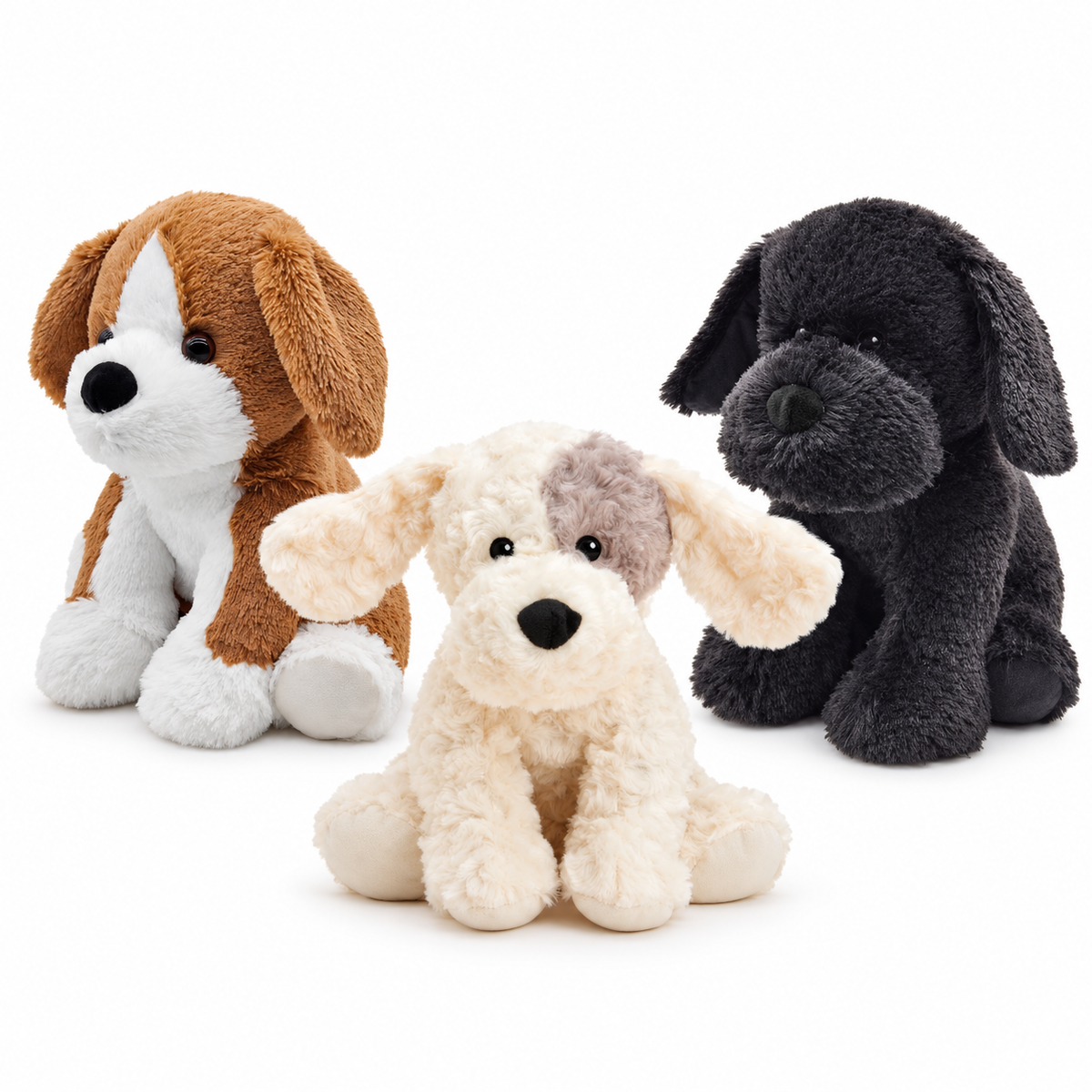 Warmies dogs choices: Beagle, Patch Curly Dog, Black Lab. Each sold individually.