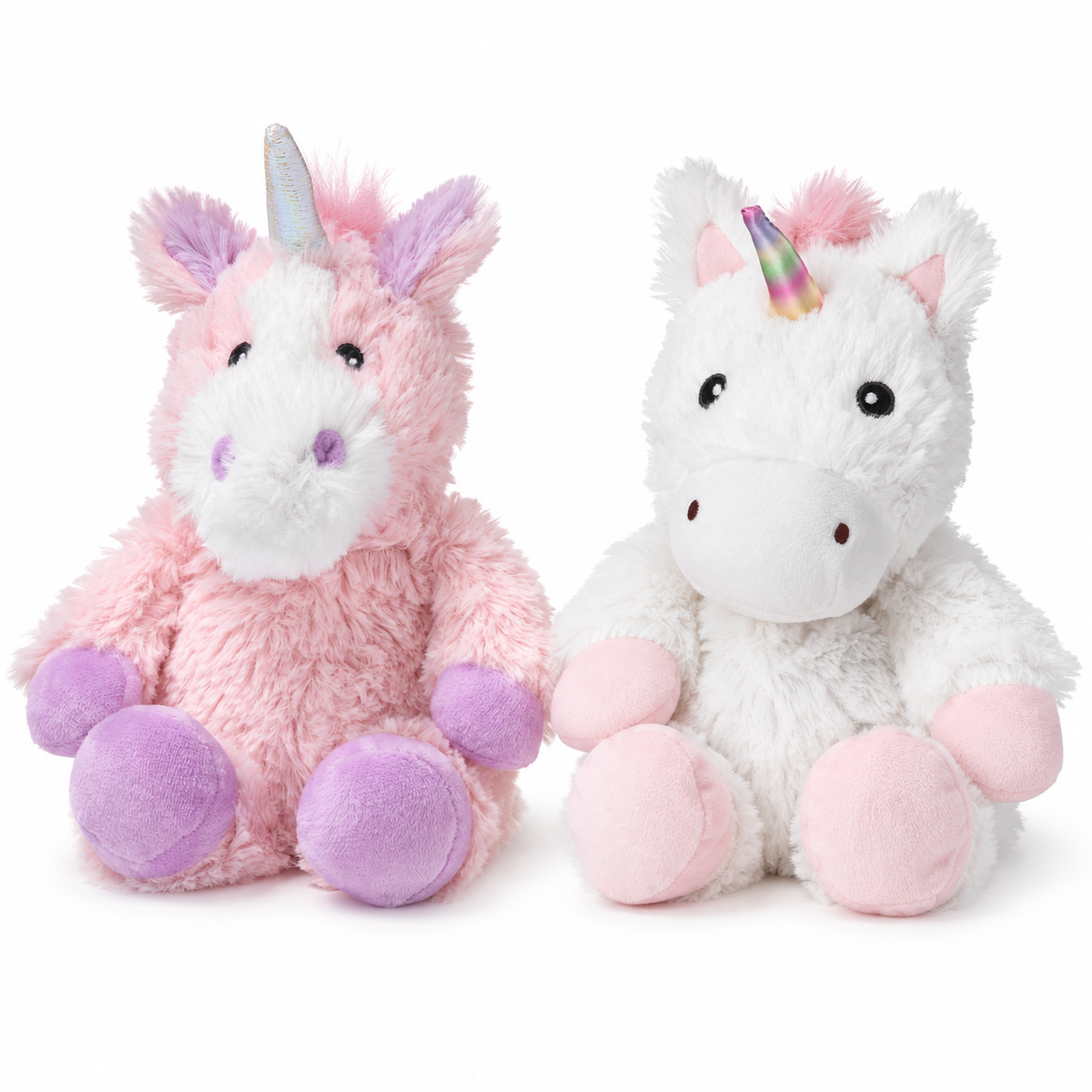 Warmies unicorns choices: Unicorn, White Unicorn. Each sold individually.