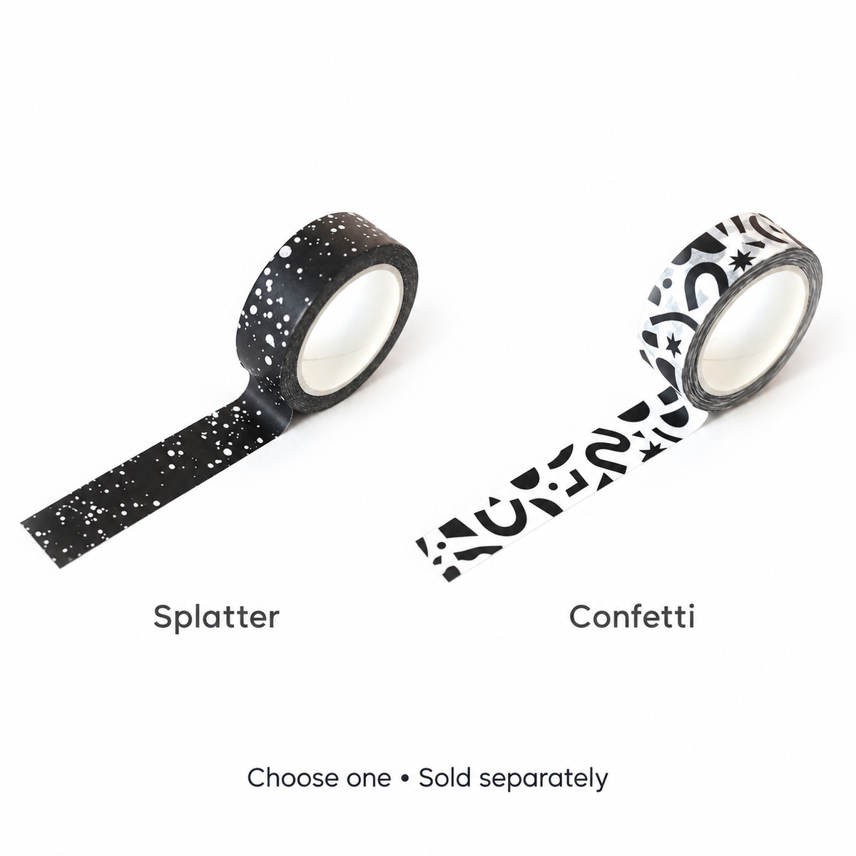 15 mm Washi Tape | Splatter + Confetti | Worthwhile Paper — Choose one • Sold separately