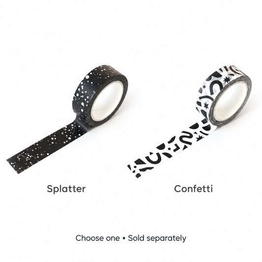 15 mm Washi Tape | Splatter + Confetti | Worthwhile Paper — Choose one • Sold separately