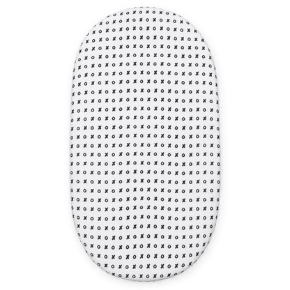 xo bassinet organic muslin cover, studio product view.