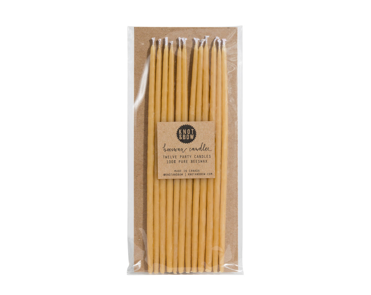 Knot & Bow - Natural Tall Beeswax Birthday Candles