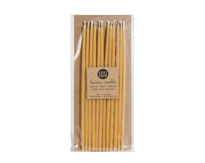 Knot & Bow - Natural Tall Beeswax Birthday Candles