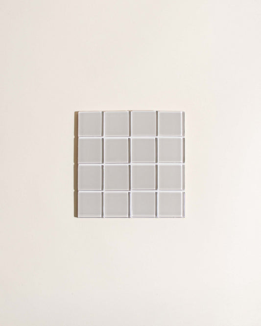 Subtle Art Studios - GLASS TILE COASTER - Beige Canvas
