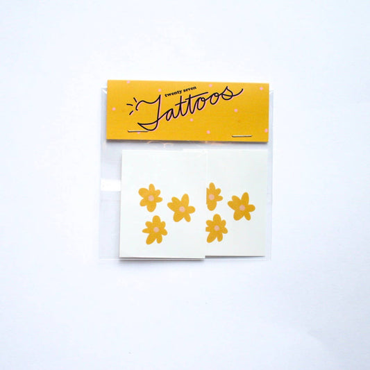 Twenty Seven - Retro Daisy Temporary Tatoo Pack