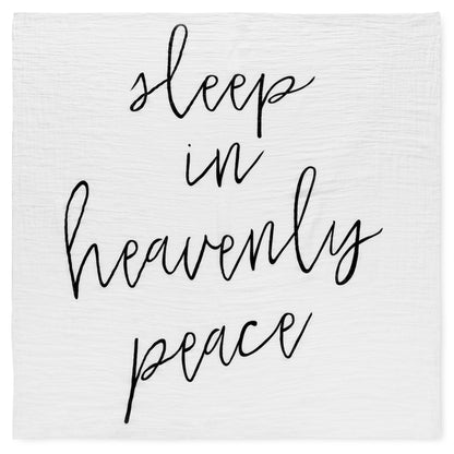 Sleep in Heavenly Peace Scripture swaddle by Modern Burlap