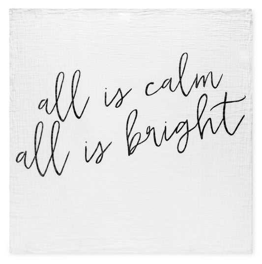 All Is Calm All Is Bright Scripture swaddle by Modern Burlap