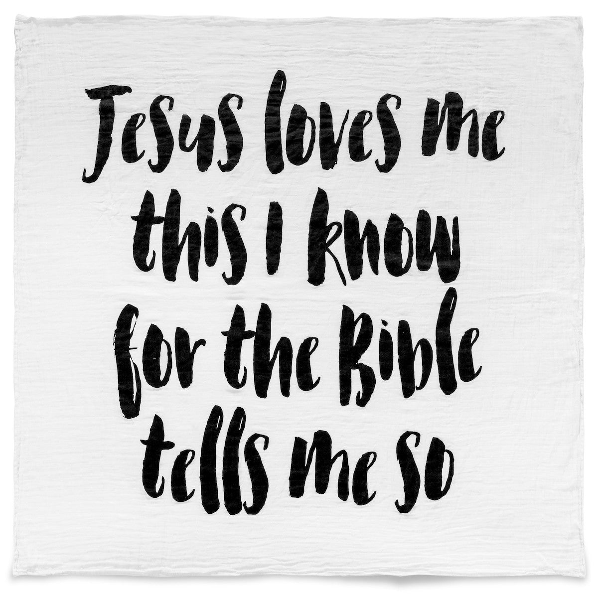 Jesus Loves Me Organic Swaddle + Wall Art | GOTS Certified Organic Cotton Muslin