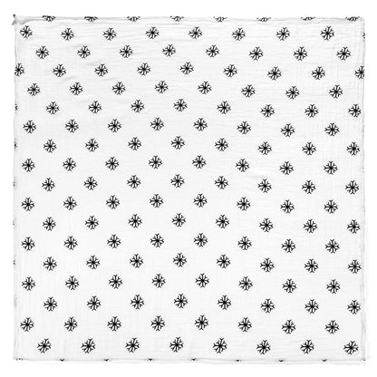 Snowflakes organic cotton muslin swaddle by Modern Burlap