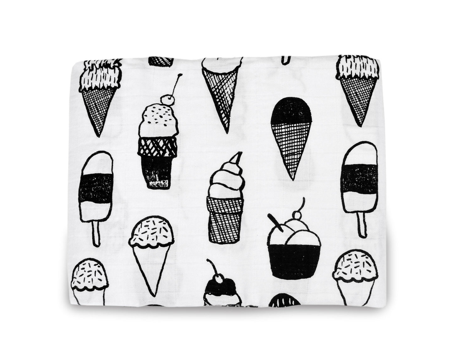 Ice Cream Love Organic Swaddle + Wall Art | GOTS Certified Organic Cotton Muslin