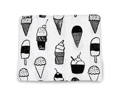 Ice Cream Love Organic Swaddle + Wall Art | GOTS Certified Organic Cotton Muslin