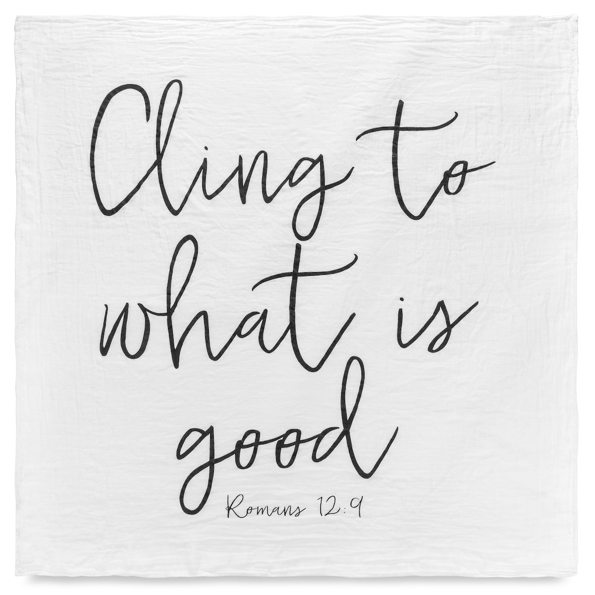 Romans 12:9 Scripture swaddle and wall art by Modern Burlap