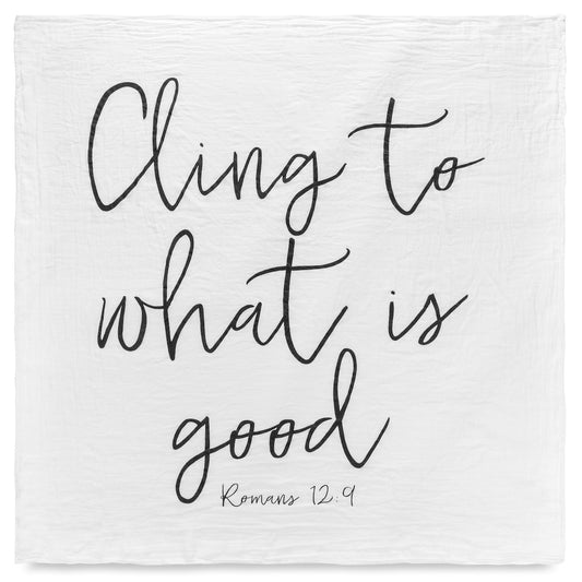 Romans 12:9 Scripture swaddle and wall art by Modern Burlap