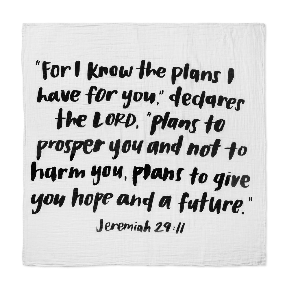 Organic Swaddle + Wall Art - Jeremiah 29:11 “For I know the plans I have for you,